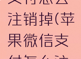 苹果微信支付怎么注销掉(苹果微信支付怎么注销掉账号)