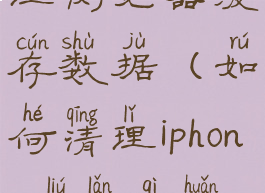 苹果怎么清理浏览器缓存数据(如何清理iphone浏览器缓存)