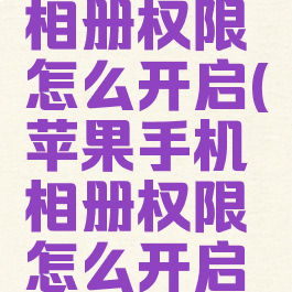 苹果手机相册权限怎么开启(苹果手机相册权限怎么开启百度网盘)