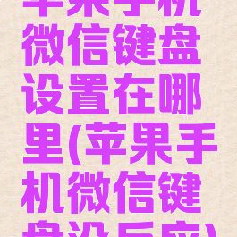 苹果手机微信键盘设置在哪里(苹果手机微信键盘没反应)