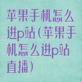 苹果手机怎么进p站(苹果手机怎么进p站直播)