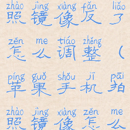 苹果手机拍照镜像反了怎么调整(苹果手机拍照镜像怎么关闭)