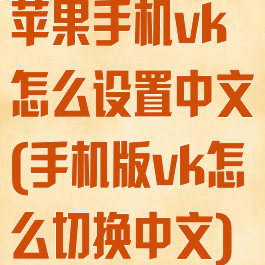 苹果手机vk怎么设置中文(手机版vk怎么切换中文)