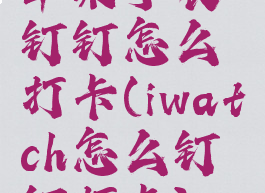 苹果手表钉钉怎么打卡(iwatch怎么钉钉打卡)