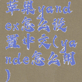 苹果yandex怎么设置中文(yande怎么用)