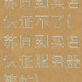 苏周到实名认证不了(苏周到实名认证服务器繁忙)