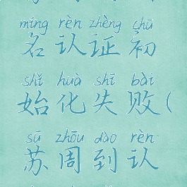 苏周到实名认证初始化失败(苏周到认证不了)