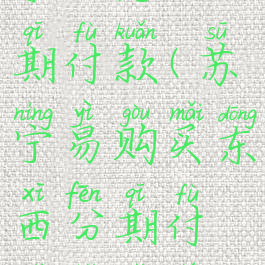 苏宁易购买东西怎么分期付款(苏宁易购买东西分期付款可以提前还款吗)