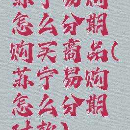 苏宁易购怎么分期购买商品(苏宁易购怎么分期付款)