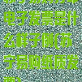 苏宁易购打印电子发票是什么样子例(苏宁易购纸质发票)