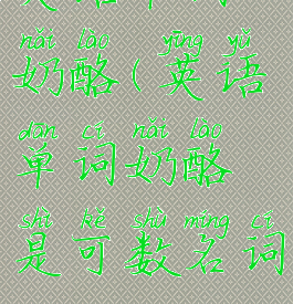 英语单词奶酪(英语单词奶酪是可数名词吗)