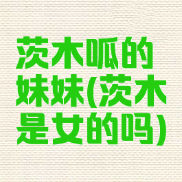 茨木呱的妹妹(茨木是女的吗)