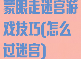 蒙眼走迷宫游戏技巧(怎么过迷宫)