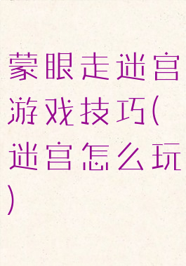 蒙眼走迷宫游戏技巧(迷宫怎么玩)