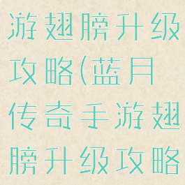 蓝月传奇手游翅膀升级攻略(蓝月传奇手游翅膀升级攻略大全)