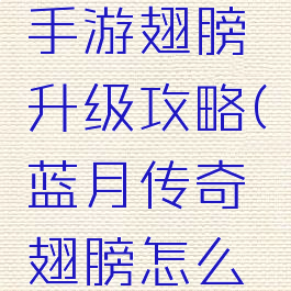 蓝月传奇手游翅膀升级攻略(蓝月传奇翅膀怎么升级)