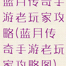 蓝月传奇手游老玩家攻略(蓝月传奇手游老玩家攻略图)