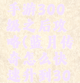 蓝月传奇手游300级之后攻略(蓝月传奇怎么快速升到300级)