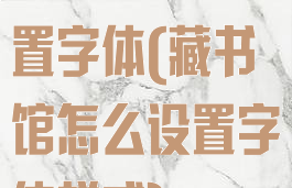 藏书馆怎么设置字体(藏书馆怎么设置字体样式)