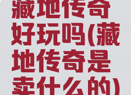 藏地传奇好玩吗(藏地传奇是卖什么的)