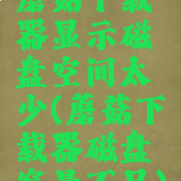 蘑菇下载器显示磁盘空间太少(蘑菇下载器磁盘容量不足)