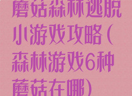 蘑菇森林逃脱小游戏攻略(森林游戏6种蘑菇在哪)