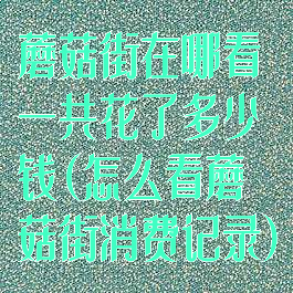 蘑菇街在哪看一共花了多少钱(怎么看蘑菇街消费记录)