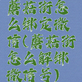 蘑菇街怎么绑定微信(蘑菇街怎么解绑微信号)