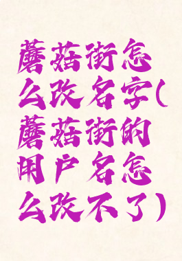 蘑菇街怎么改名字(蘑菇街的用户名怎么改不了)