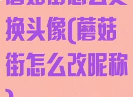 蘑菇街怎么更换头像(蘑菇街怎么改昵称)