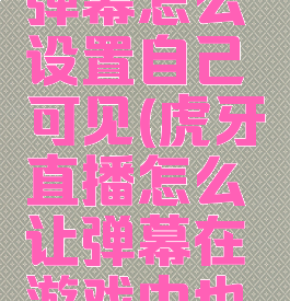虎牙直播弹幕怎么设置自己可见(虎牙直播怎么让弹幕在游戏中也能看见)
