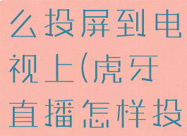 虎牙直播怎么投屏到电视上(虎牙直播怎样投屏到电视)