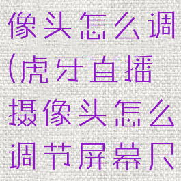 虎牙直播摄像头怎么调(虎牙直播摄像头怎么调节屏幕尺寸)