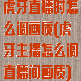 虎牙直播时怎么调画质(虎牙主播怎么调直播间画质)