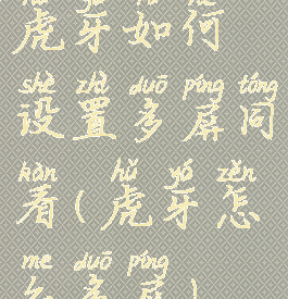 虎牙如何设置多屏同看(虎牙怎么多屏)