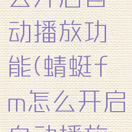 蜻蜓fm怎么开启自动播放功能(蜻蜓fm怎么开启自动播放功能设置)