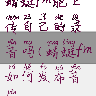 蜻蜓fm能上传自己的录音吗(蜻蜓fm如何发布音频)