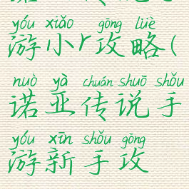 诺亚传说手游小r攻略(诺亚传说手游新手攻略)