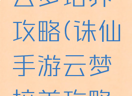 诛仙手游云梦培养攻略(诛仙手游云梦培养攻略视频)