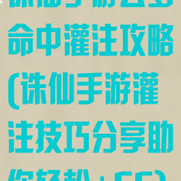 诛仙手游云梦命中灌注攻略(诛仙手游灌注技巧分享助你轻松+55)