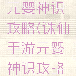 诛仙手游元婴神识攻略(诛仙手游元婴神识攻略视频)