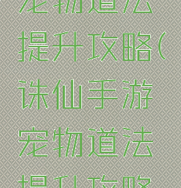 诛仙手游宠物道法提升攻略(诛仙手游宠物道法提升攻略视频)