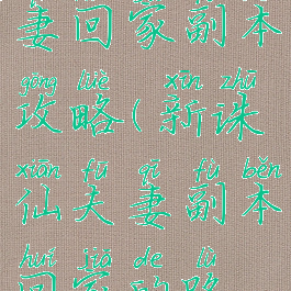 诛仙手游夫妻回家副本攻略(新诛仙夫妻副本回家的路怎么做)