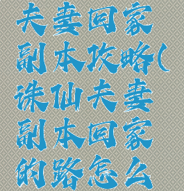 诛仙手游夫妻回家副本攻略(诛仙夫妻副本回家的路怎么做)