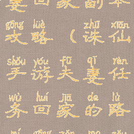 诛仙手游夫妻回家副本攻略(诛仙手游夫妻任务回家的路迷宫怎么走)