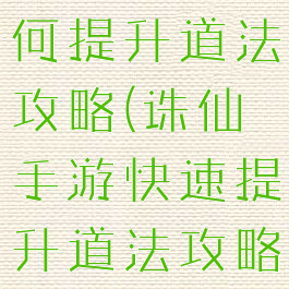 诛仙手游如何提升道法攻略(诛仙手游快速提升道法攻略)