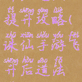 诛仙手游飞升后道法提升攻略(诛仙手游飞升后道法提升攻略视频)