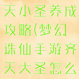 诛仙手游齐天小圣养成攻略(梦幻诛仙手游齐天大圣怎么打书)