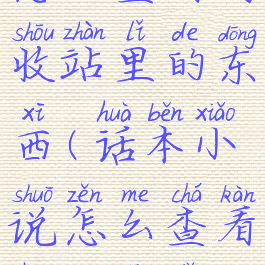 话本小说怎么查看回收站里的东西(话本小说怎么查看回收站里的东西记录)