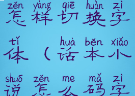 话本小说该怎样切换字体(话本小说怎么码字)